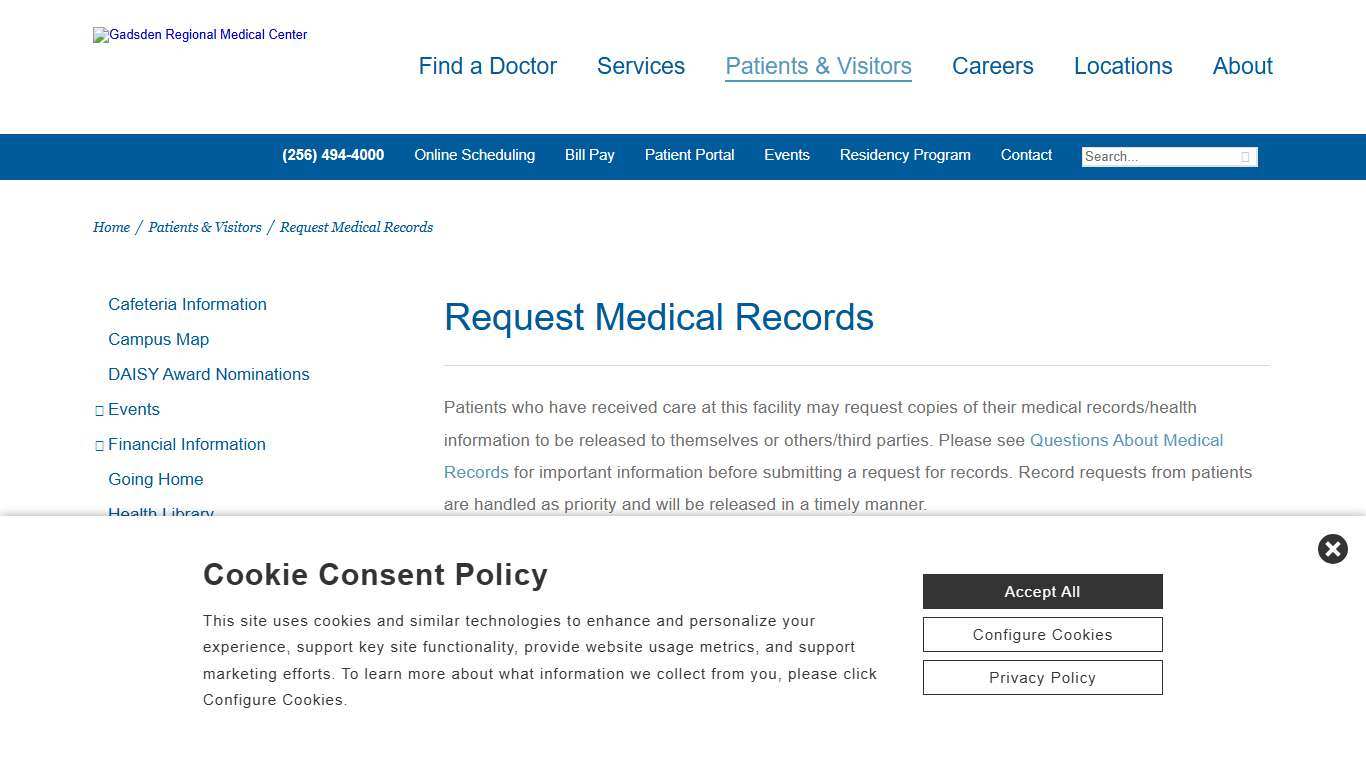 Request Medical Records Gadsden Regional Medical Center Gadsden, AL