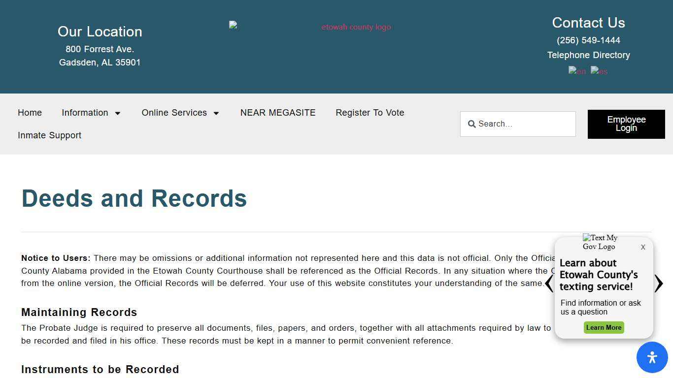 Deeds and Records - Etowah County